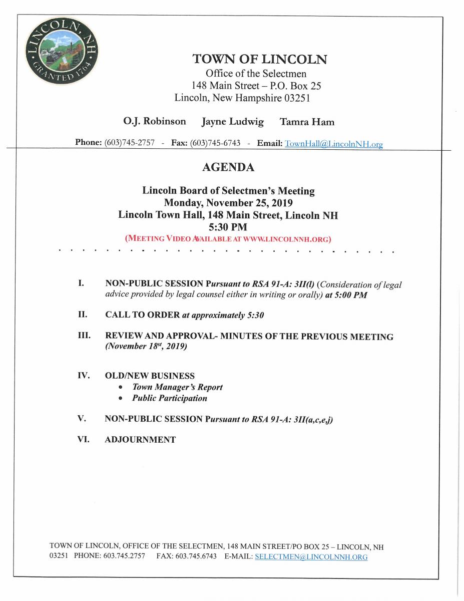 Revised BOS Agenda
